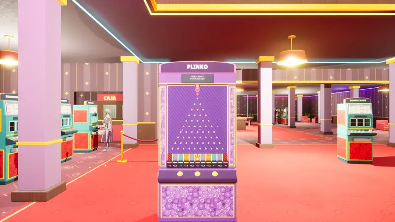 Máquina de Plinko en la sala del casino